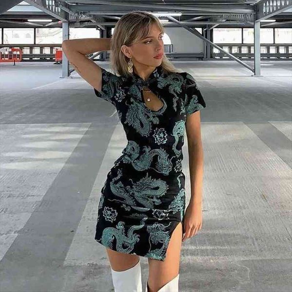 cheongsam style vintage chinese style qipao dress women gothic short sleeve front hole high split bodycon short mini dress, Black;gray
cheongsam style vintage chinese style qipao dress women gothic short sleeve front hole high split bodycon short mini dress, Black;gray