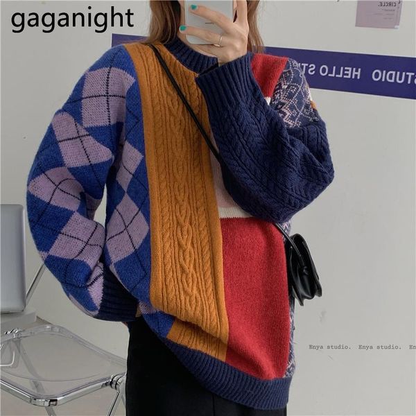 gaganight vintage women sweaters 2021 winter o-neck pullovers office lady chic argyle loose outwear women's, White;black
gaganight vintage women sweaters 2021 winter o-neck pullovers office lady chic argyle loose outwear women's, White;black