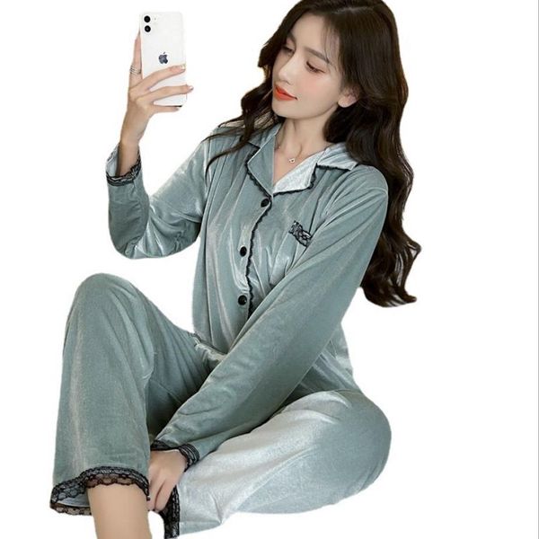 wholesale women's sleepwear winter and autumn pajamas set home textile printed casual long sleeve open front night wear qu, Black;red
wholesale women's sleepwear winter and autumn pajamas set home textile printed casual long sleeve open front night wear qu, Black;red