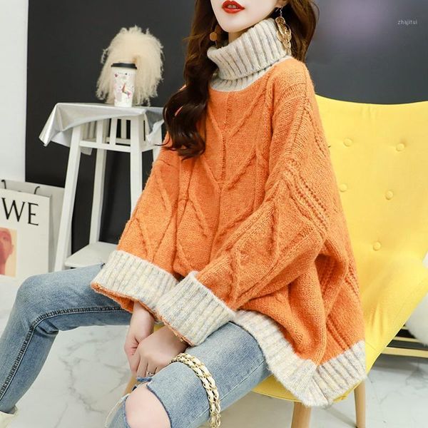 women's sweaters women autumn winter pullovers turtleneck vintage loose pull oversize femme lady knitted outwears jumper 5563, White;black
women's sweaters women autumn winter pullovers turtleneck vintage loose pull oversize femme lady knitted outwears jumper 5563, White;black