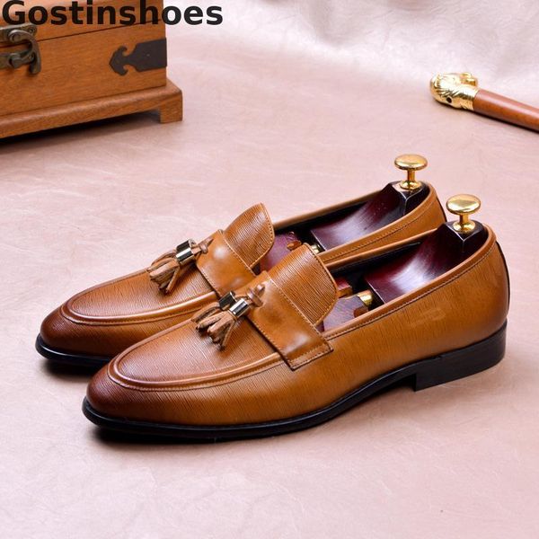 dress shoes men genuine leather black brown slip-on pointed tassel decoration formal for wedding party
dress shoes men genuine leather black brown slip-on pointed tassel decoration formal for wedding party