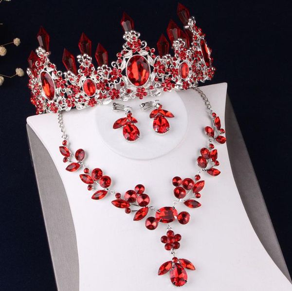 wedding jewelry sets luxury silver plated red crystal flowers bridal rhinestone tiaras crown necklace earrings dubai set, Slivery;golden
wedding jewelry sets luxury silver plated red crystal flowers bridal rhinestone tiaras crown necklace earrings dubai set, Slivery;golden