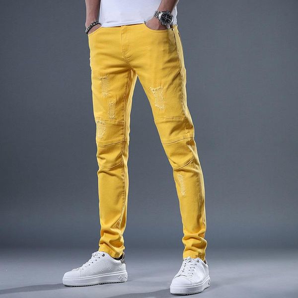men's jeans fashion spring autumn tattered hole splicing design men casual slim pants boy streetwear skinny denim pencil trousers, Blue
men's jeans fashion spring autumn tattered hole splicing design men casual slim pants boy streetwear skinny denim pencil trousers, Blue