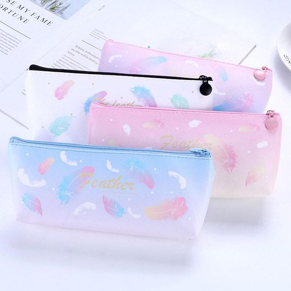 pencil cases 12 pcs/lot creative feather case cute box stationery pouch pu leather pen bag office school supplies
pencil cases 12 pcs/lot creative feather case cute box stationery pouch pu leather pen bag office school supplies
