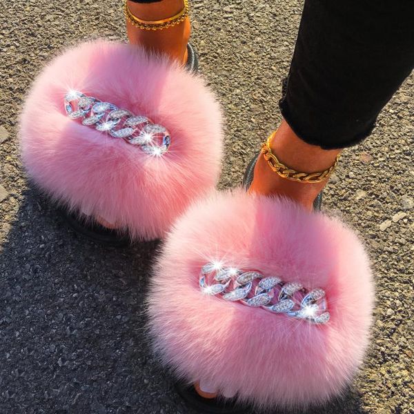 slippers real fur slides women fluffy ladies summer diamond chain flip flops beach shoes indoor furry with 2021, Black
slippers real fur slides women fluffy ladies summer diamond chain flip flops beach shoes indoor furry with 2021, Black