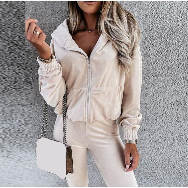 gym clothing women two piece casual sets velvet long sleeve zipper coat elactic high waist pants outfits fashion streetwear hoodie suits, White;black
gym clothing women two piece casual sets velvet long sleeve zipper coat elactic high waist pants outfits fashion streetwear hoodie suits, White;black