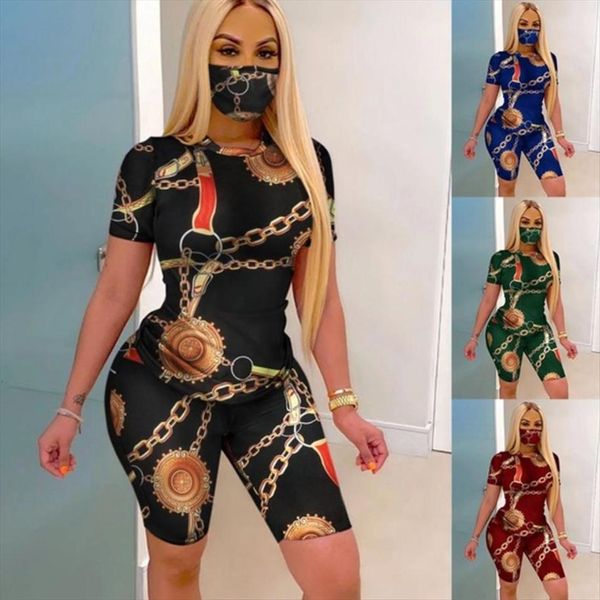 fashion chain print three women tracksuits piece set casual wear round collar short sleeve and biker shorts sport african tracksuit, Gray
fashion chain print three women tracksuits piece set casual wear round collar short sleeve and biker shorts sport african tracksuit, Gray