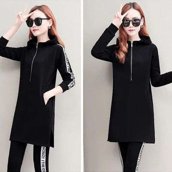 women's two piece pants sweat suits spring autumn clothes 2021 korean fashion medium and long loose coat sports leisure set, White
women's two piece pants sweat suits spring autumn clothes 2021 korean fashion medium and long loose coat sports leisure set, White