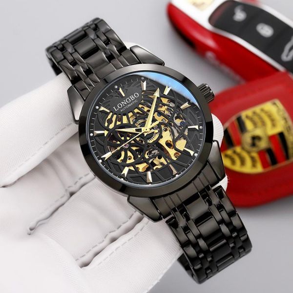 longbo men watches automatic black watch casual steel band waterproof business sport mechanical wristwatch wristwatches, Slivery;brown
longbo men watches automatic black watch casual steel band waterproof business sport mechanical wristwatch wristwatches, Slivery;brown