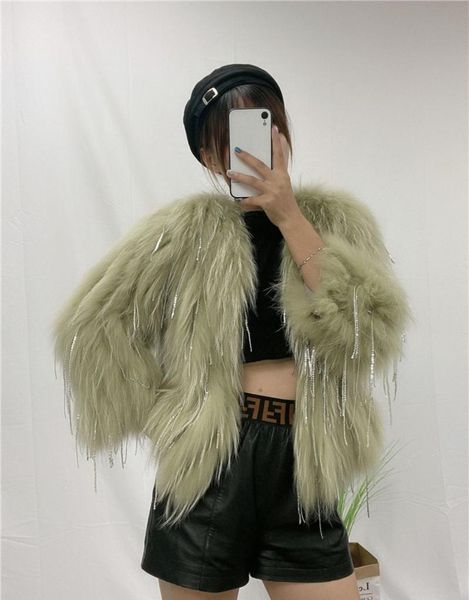 women's fur & faux ladies genuine real natural raccoon coat with sequin tassel fashion overcoat jacket, Black
women's fur & faux ladies genuine real natural raccoon coat with sequin tassel fashion overcoat jacket, Black