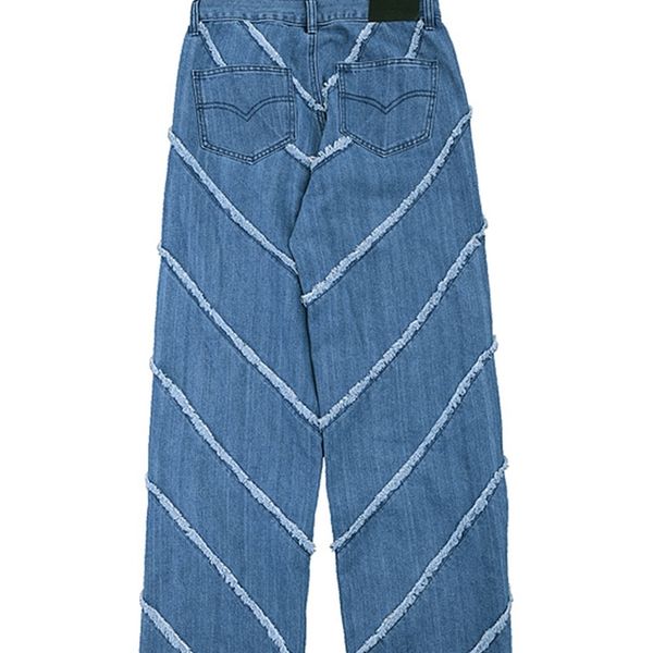 2021ss good quality torn burrs wash hip-hop high street oversize men women couple straight jeans, Blue
2021ss good quality torn burrs wash hip-hop high street oversize men women couple straight jeans, Blue