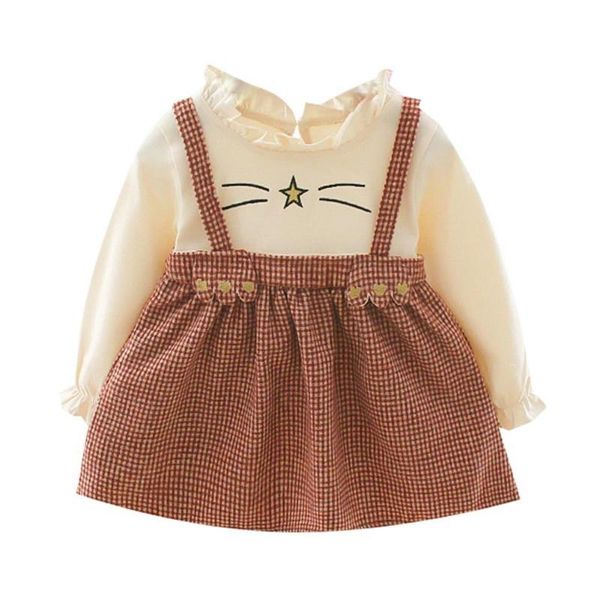 girl's dresses baby girl kids spring autumn long-sleeves fake two piece plaid star dress, Red;yellow
girl's dresses baby girl kids spring autumn long-sleeves fake two piece plaid star dress, Red;yellow