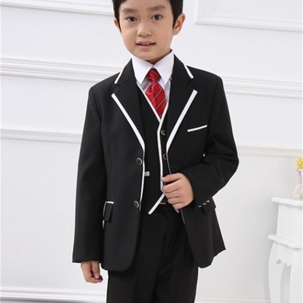 boy' formal wear back vent two buttons black notch lapel occasion kids tuxedos wedding party suits (jacket+pants+vest+tie) k62
boy' formal wear back vent two buttons black notch lapel occasion kids tuxedos wedding party suits (jacket+pants+vest+tie) k62