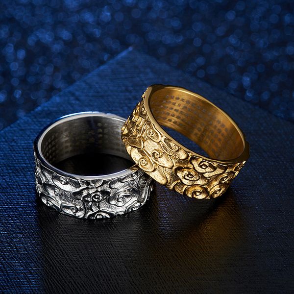 18k titanium steel cloud scripture men's band rings platinum plated gold fashion wedding anniversary simple european american style jew, Silver
18k titanium steel cloud scripture men's band rings platinum plated gold fashion wedding anniversary simple european american style jew, Silver
