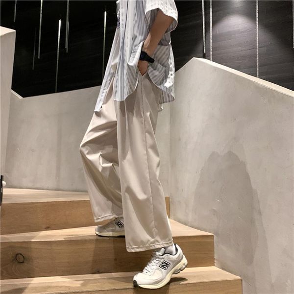 men's pants summer thin casual fashion solid color wide-leg men korean loose breathable ice silk mens suit, Black
men's pants summer thin casual fashion solid color wide-leg men korean loose breathable ice silk mens suit, Black