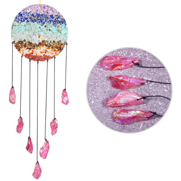 jewelry pouches, bags 7 chakra healing crystal hanging ornament with white titanium coated rock points wind chimes for home office decoratio, Pink;blue
jewelry pouches, bags 7 chakra healing crystal hanging ornament with white titanium coated rock points wind chimes for home office decoratio, Pink;blue