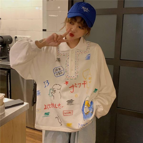 women's hoodies & sweatshirts white loose hoodie women long sleeve tracksuit female casual basic pullovers kawaii cartoon print girls, Black
women's hoodies & sweatshirts white loose hoodie women long sleeve tracksuit female casual basic pullovers kawaii cartoon print girls, Black