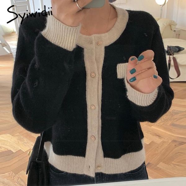 women's knits & tees syiwidii knitted sweaters women cardigan fall 2021 korean fashion o neck long sleeve pearls single breasted short, White
women's knits & tees syiwidii knitted sweaters women cardigan fall 2021 korean fashion o neck long sleeve pearls single breasted short, White