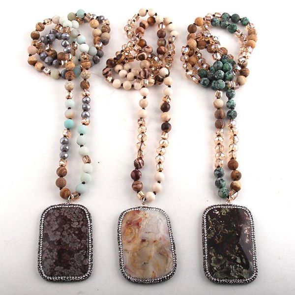 pendant necklaces rh fashion beaded jewelry natural stones crystal long knotted paved rhinestone semi precious rectangle stone, Silver
pendant necklaces rh fashion beaded jewelry natural stones crystal long knotted paved rhinestone semi precious rectangle stone, Silver