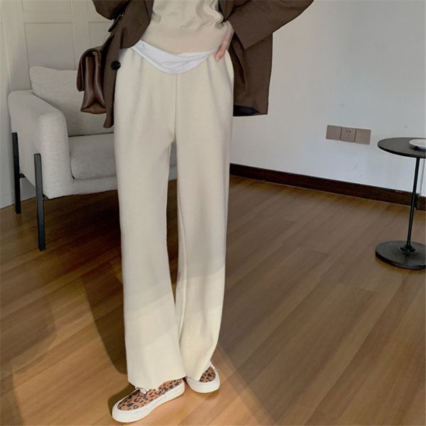 apricot solid chic woolen straight elegant minimalist high waist pants women all match casual trousers 210421, Black;white
apricot solid chic woolen straight elegant minimalist high waist pants women all match casual trousers 210421, Black;white