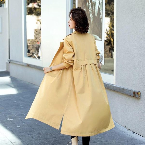 women's trench coats 2021 spring high-end atmosphere british windbreaker women 's large loose casual coat long over the knee, Tan;black
women's trench coats 2021 spring high-end atmosphere british windbreaker women 's large loose casual coat long over the knee, Tan;black