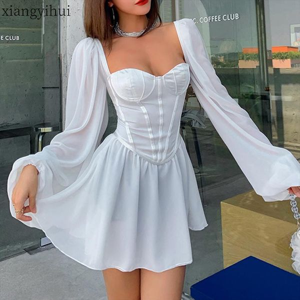 Autumn Sexy Slash Neck Chiffon Women Dresses Satin Patchwork Lantern Sleeve High Waist Pleated Ruffles Vestidos Female Clothing, Black;gray
Autumn Sexy Slash Neck Chiffon Women Dresses Satin Patchwork Lantern Sleeve High Waist Pleated Ruffles Vestidos Female Clothing, Black;gray