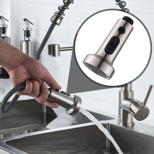 kitchen faucets 2 mode brushed faucet nozzle pull out stream sprayer 360 degree rotation multi-functional tap household basin accessorie
kitchen faucets 2 mode brushed faucet nozzle pull out stream sprayer 360 degree rotation multi-functional tap household basin accessorie