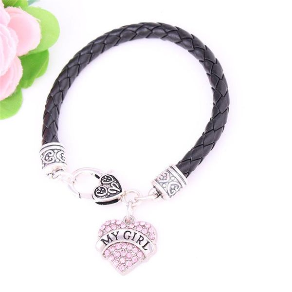 charm bracelets women jewelry bracelet gift choose my girl written in heart pendant with cute pink crystals zinc alloy drop, Golden;silver
charm bracelets women jewelry bracelet gift choose my girl written in heart pendant with cute pink crystals zinc alloy drop, Golden;silver