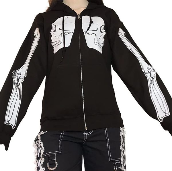 hand bone halloween ladies 3d printed zipper hooded sweater jacket sports autumn and winter regular jacket loose sports streetwear long slee, Black
hand bone halloween ladies 3d printed zipper hooded sweater jacket sports autumn and winter regular jacket loose sports streetwear long slee, Black