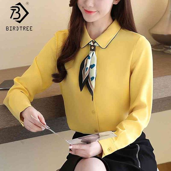 spring summer women's chiffon blouse tie turn-down collar full sleeve single-breasted female shirt loose t04304k 210419, White
spring summer women's chiffon blouse tie turn-down collar full sleeve single-breasted female shirt loose t04304k 210419, White