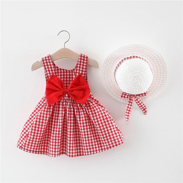 2piece summer toddler girl clothes set baby beach dresses cute bow plaid sleeveless cotton born princess dress+sunhat girl's, Red;yellow
2piece summer toddler girl clothes set baby beach dresses cute bow plaid sleeveless cotton born princess dress+sunhat girl's, Red;yellow