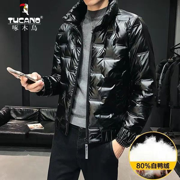 new down jacket stand collar men's short autumn and winter trend fashion bright face light coat tide brand, Black
new down jacket stand collar men's short autumn and winter trend fashion bright face light coat tide brand, Black
