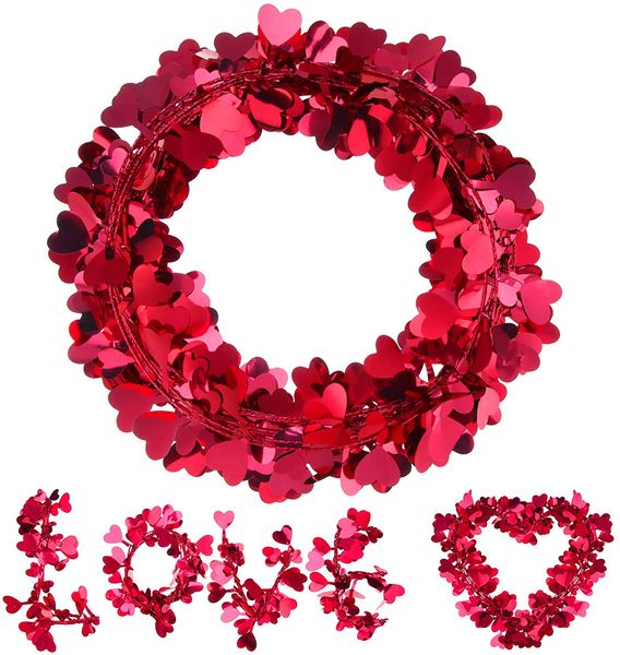 sparkly heart tinsel garlands with wire for christmas tree, home, wedding, birthday, party, festive ornament, 7.5 meters each roll
sparkly heart tinsel garlands with wire for christmas tree, home, wedding, birthday, party, festive ornament, 7.5 meters each roll