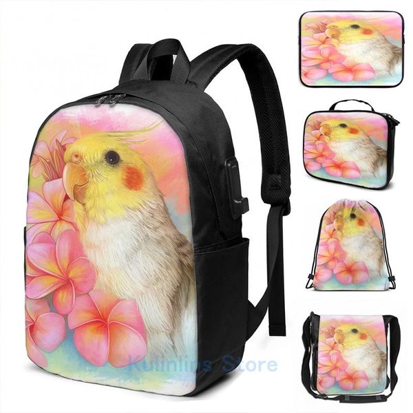 backpack funny graphic print cockatiel with frangipani usb charge men school bags women bag travel laptop
backpack funny graphic print cockatiel with frangipani usb charge men school bags women bag travel laptop