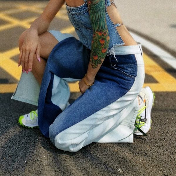 women's jeans aimenunu casual hit color front split for women high waist pocket patchwork denim pants female autumn fashion 1 sztw, Blue
women's jeans aimenunu casual hit color front split for women high waist pocket patchwork denim pants female autumn fashion 1 sztw, Blue