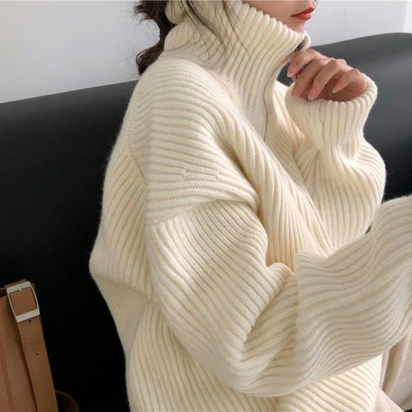 women's sweaters sweater autumn winter warm turtleneck casual loose oversized lady knitted pullover pull femme x161, White;black
women's sweaters sweater autumn winter warm turtleneck casual loose oversized lady knitted pullover pull femme x161, White;black
