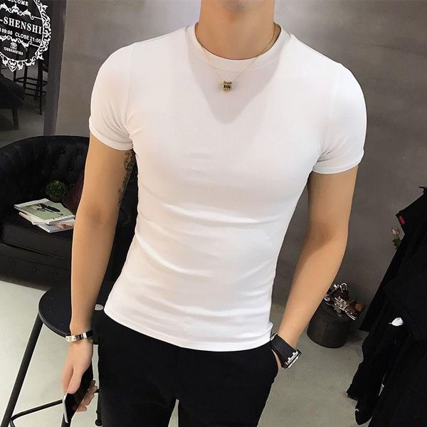 korean men cotton short sleeve t-shirts summer casual men's solid color tees basic soft male slim fit b53, White;black
korean men cotton short sleeve t-shirts summer casual men's solid color tees basic soft male slim fit b53, White;black