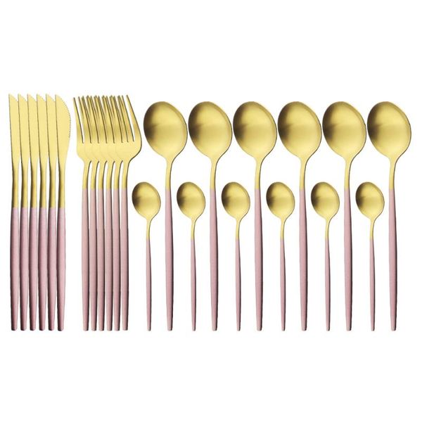 flatware sets 24/48pcs pink gold matte dinnerware cutlery set dinner knife fork coffee spoon stainless steel silverware tableware
flatware sets 24/48pcs pink gold matte dinnerware cutlery set dinner knife fork coffee spoon stainless steel silverware tableware
