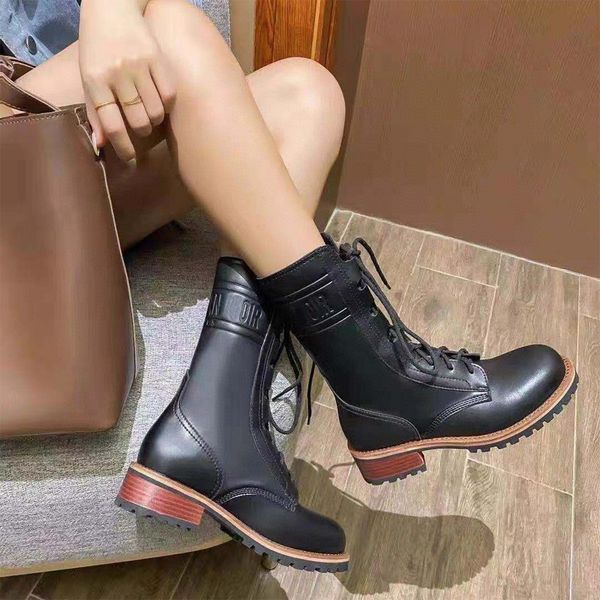 thick soled martin boots women's new leather lace up motorcycle middle barrel heel strap fashion knight, Black
thick soled martin boots women's new leather lace up motorcycle middle barrel heel strap fashion knight, Black
