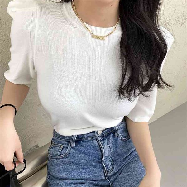summer half sleeve tee shirt the solid color women puff short sleeve casual o neck woman tshirts 210507, White
summer half sleeve tee shirt the solid color women puff short sleeve casual o neck woman tshirts 210507, White