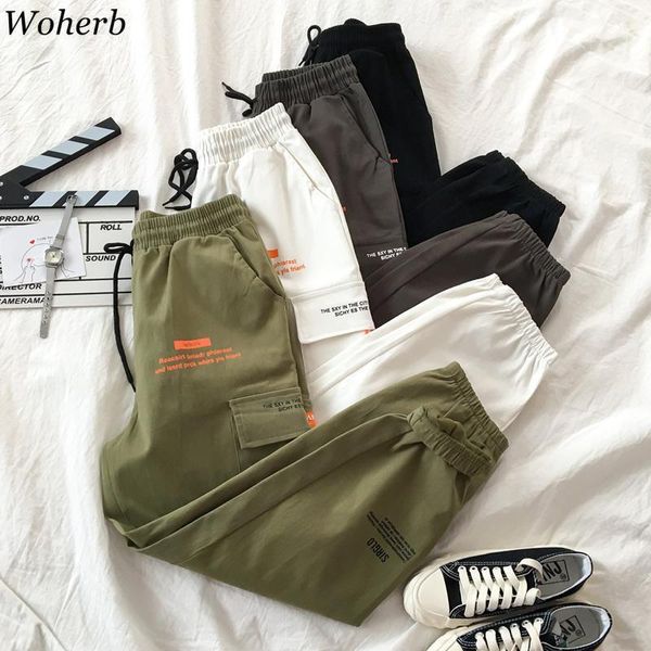 women's pants & capris woherb women letter printed cargo ankle-length loose trousers female harajuku korean style trendy pockets casual, Black;white
women's pants & capris woherb women letter printed cargo ankle-length loose trousers female harajuku korean style trendy pockets casual, Black;white