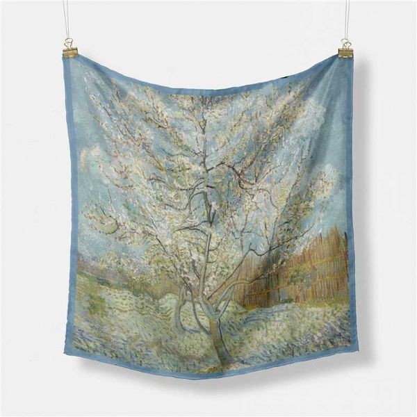 scarves twill silk scarf woman tree painting square wraps bandana small hijab foulards tie headband neckerchief 53cm, Blue;gray
scarves twill silk scarf woman tree painting square wraps bandana small hijab foulards tie headband neckerchief 53cm, Blue;gray