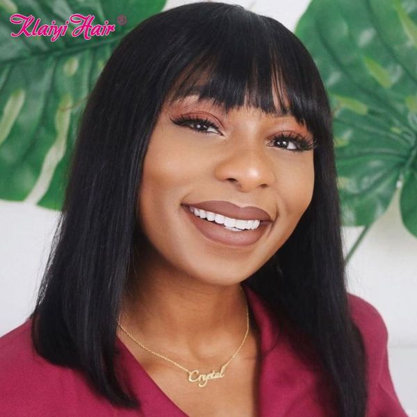 klaiyi hair 13x4 lace front bob wig with bangs straight human frontal wigs natural rrmy short 8-14 inch, Black;brown
klaiyi hair 13x4 lace front bob wig with bangs straight human frontal wigs natural rrmy short 8-14 inch, Black;brown
