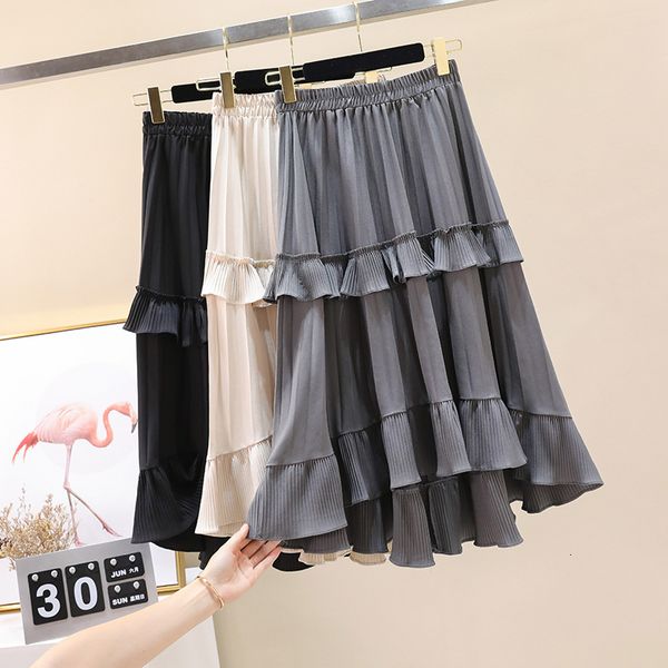 skirts autumn high low cakee a-line elastic waist irregular pleated ruffled mid calf long skirts, Black
skirts autumn high low cakee a-line elastic waist irregular pleated ruffled mid calf long skirts, Black
