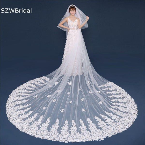 bridal veils arrival two layers ivory flower appliques wedding veil cathedral accessories de mariage bruiloft, Black
bridal veils arrival two layers ivory flower appliques wedding veil cathedral accessories de mariage bruiloft, Black