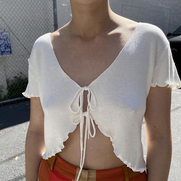 women's t-shirt summer women white knitted short sleeve tee cardigan bandage lace up t shirt fashion slim ladies solid color clothi
women's t-shirt summer women white knitted short sleeve tee cardigan bandage lace up t shirt fashion slim ladies solid color clothi