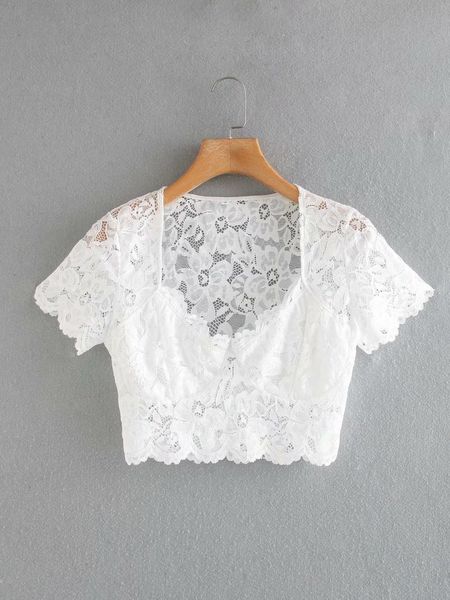 black v neck women blouse clothing shirts summer low-cut lace short-sleeved exposed waist perspective shirt top, White
black v neck women blouse clothing shirts summer low-cut lace short-sleeved exposed waist perspective shirt top, White