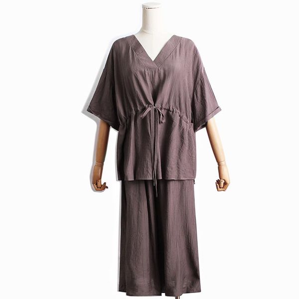 superaen high waist drawstring v-neck silk blouse wide leg pants fashion suit loose casual two-piece sets women's summer two piece, White
superaen high waist drawstring v-neck silk blouse wide leg pants fashion suit loose casual two-piece sets women's summer two piece, White