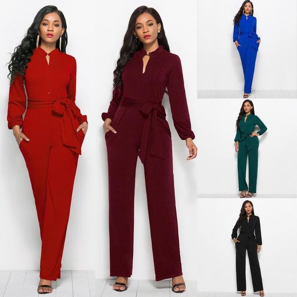women's jumpsuits & rompers office lady long sleeve solid color one-piece bandage wide leg pants jumpsuit, Black;white
women's jumpsuits & rompers office lady long sleeve solid color one-piece bandage wide leg pants jumpsuit, Black;white