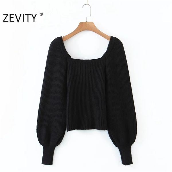 women vintage square collar lantern sleeve casual knitting sweater female chic court style brand pullovers s453 210420, White;black
women vintage square collar lantern sleeve casual knitting sweater female chic court style brand pullovers s453 210420, White;black